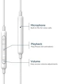 Yıldırım Konnektörlü Thore iPhone Kulaklıklar Apple Kulaklık tarafından MFı Sertifikalı (V100) iPhone X, XS, XR,