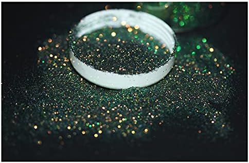 ZZT Yeşil Bukalemun parlak pullar Parlak Yanardöner Kırık Cam Gevreği Sparkly Toz Manikür (Renk: 200 Gram)