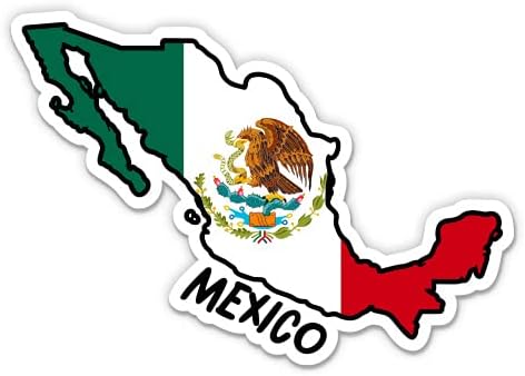 Bayraklı Squiddy Meksika Haritası-Vinil Çıkartma-Büyük Boy-12
