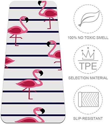 Flamingolar Deniz Çizgili Premium Kalın Yoga Mat Çevre Dostu Kauçuk Sağlık ve Fitness Kaymaz Mat Her Türlü Egzersiz