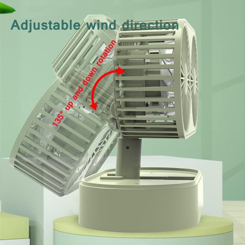 SDFGH Mini Hava Soğutma Fanı Ücretsiz Rotasyon 3 Dişli Ayarlanabilir Çift Başlı USB Sessiz Hava Soğutucu Fan Ev İçin
