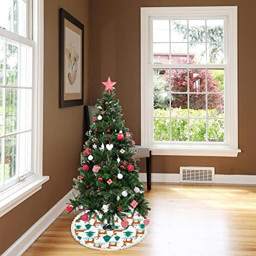 48 İnç Noel Ağacı Etek Ren Geyiği Köknar Ağaçları Yeni Yıl Büyük Ağaç Etek Mat Tatil Parti Çiftlik Evi Noel Ağacı
