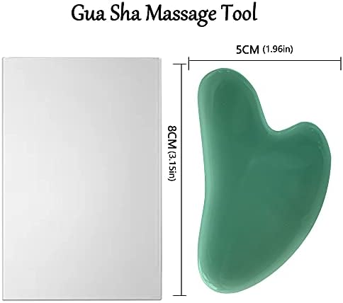 Gua Sha masaj aleti-Yeşim Guasha Aracı Yüz SPA Akupunktur Tedavisi Kazıma Yüz Gua Sha Taşlar Kalp Şekli Yeşil