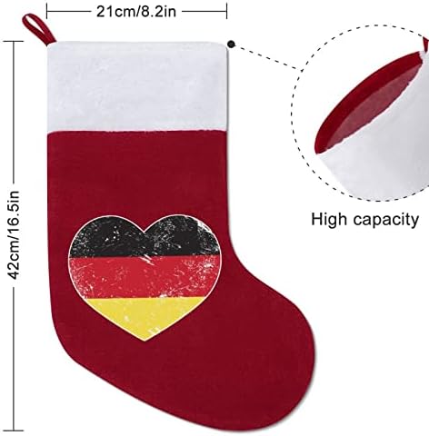 Almanya Kalp Retro Bayrak Noel Çorap Noel Çorap Kılıfı Ev Aile Noel dekor
