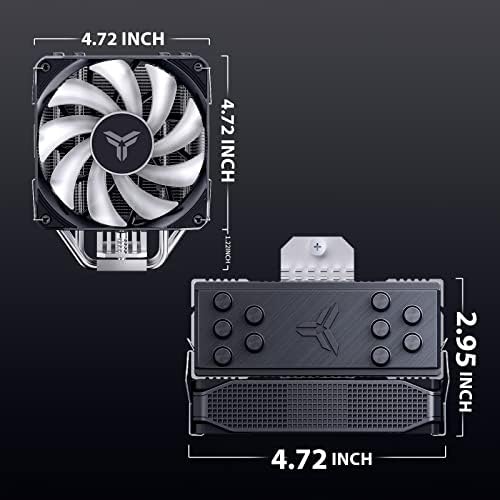 Jonsbo PISA A5 CPU hava soğutucu, 265W TDP RGB CPU Soğutucu-5 ısı boruları, 120mm Sessiz PWM Bilgisayar Fanı, Intel