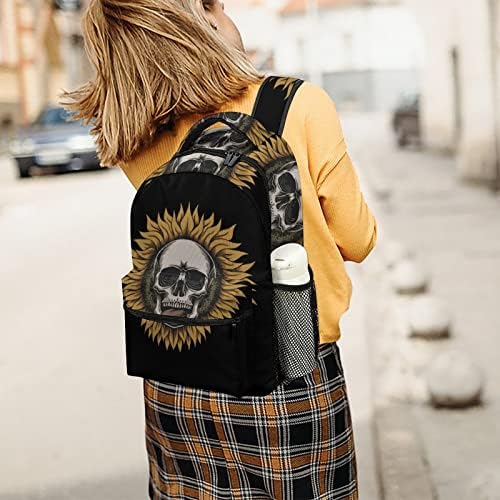 Ayçiçeği Kafatası seyahat sırt çantaları Moda omuzdan askili çanta Hafif Çok Cep Sırt Çantası Okul Çalışması için