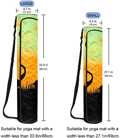 Dinozor Ağacı Günbatımı Yoga Mat Taşıma Çantası Omuz Askısı ile Yoga Mat Çantası spor çanta Plaj Çantası
