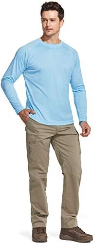 CQR erkek UPF 50 + Açık Uzun Kollu Gömlek, UV Güneş Koruma Gevşek Fit Su T-Shirt, koşu Egzersiz Gömlek