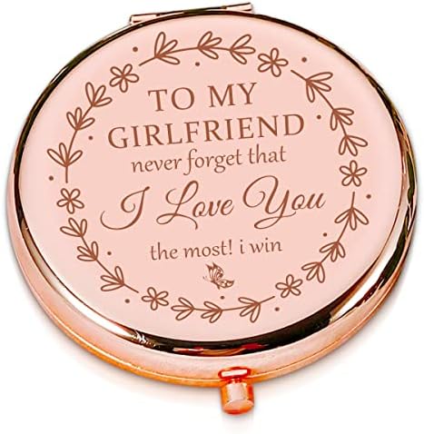 LRUİOMVE Kız Arkadaşı için Romantik Sevgililer Hediyeler, İlham Seyahat Makyaj Aynası, kompakt Cep Kozmetik Ayna