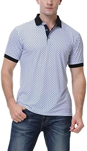 PRİUMPH Erkek Golf polo gömlekler, Kısa Kollu Hızlı Kuru Nem Esneklik Golf polo gömlekler Erkekler için, Print03