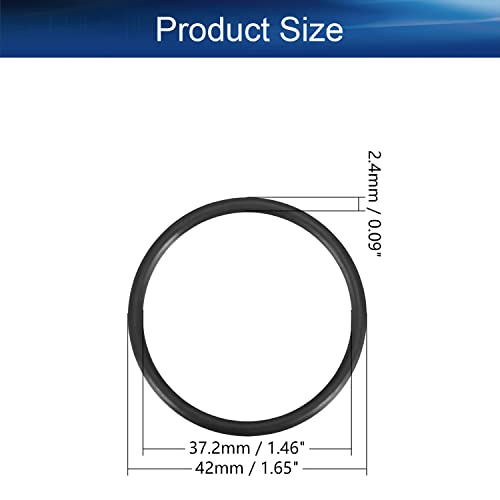 Bettomshın 5 Adet Nitril Kauçuk O-Ringler, 42mm OD 37.2 mm ID 2.4 mm Genişlik, metrik Buna-Nitril Sızdırmazlık Contası
