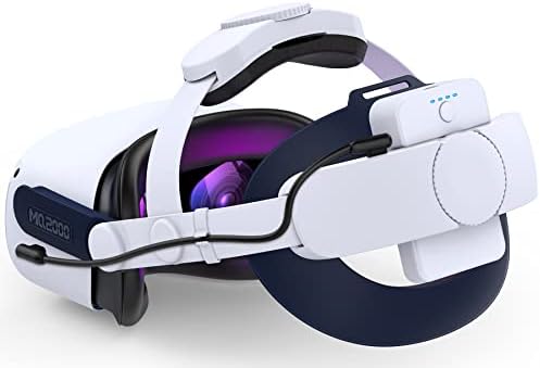 Oculus/Mate Quest 2 ile Uyumlu VR Kafa Bandı, Elit Kayış için 7500mAH Pil Takımı Değiştirme, Süper Yumuşak ve Cilt