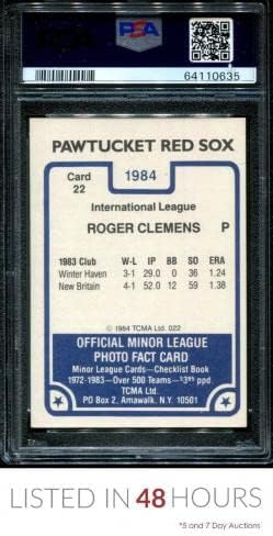 1984 Tcma Pawtucket Red Sox 22 Roger Clemens Rc Psa 7 Dna Otomatik 10 B1020072-635 - Beyzbol Slabbed İmzalı Çaylak