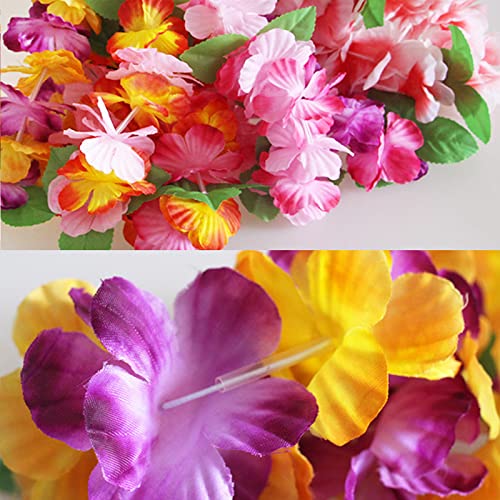 18 Adet Hawaii Çiçek Kafa Bandı Bilekliği Luau Tropikal Taç Çelenk Başlığı Yaprak Bilezikler Kadınlar Hawaii Saç