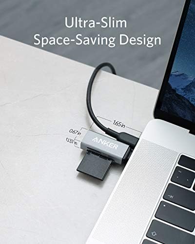 Anker USB kart okuyucu, 2-in-1 USB C Bellek kart okuyucu için SDXC, SDHC, SD, MMC, RS-MMC, Mikro SDXC, Mikro SD,