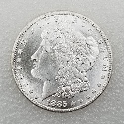 Antika El Sanatları 1885 S Versiyonu Pirinç Gümüş Kaplama Morgan Gümüş Dolar Gümüş Dolar Yabancı Gümüş Dolar Antika