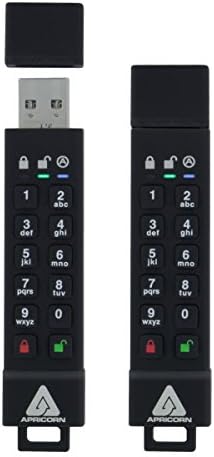 Aprıcorn 1 TB Aegis Asma Kilit USB 3.0 256-bit AES XTS Donanım Şifreli Taşınabilir harici Sabit Disk ve 32 GB Aegis