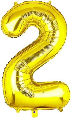 40 İnç Altın Büyük Sayı Balon - Büyük Dijital 2 Folyo Balon Bebek Duş Parti için 2th Doğum Günü Dekor Malzemeleri