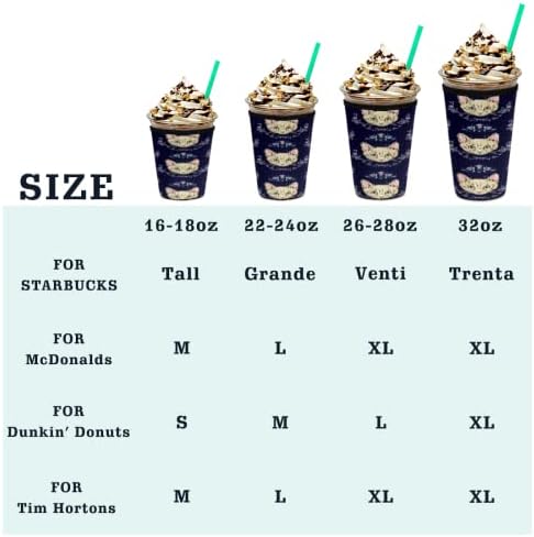 4 Paket Yeniden Kullanılabilir Buzlu Kahve Kollu - Soğuk içecekler için İzolatör Kılıfı, Starbucks Kahve için Neopren
