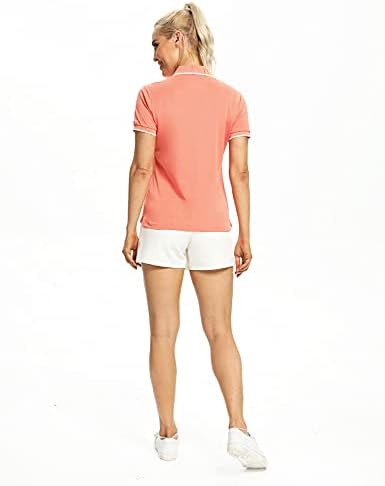 Hiverlay polo gömlekler Kadınlar için Camo Golf Yakalı Üstleri Slim Fit UPF 50 + Kuru Fit Nem Esneklik Tenis Bayanlar