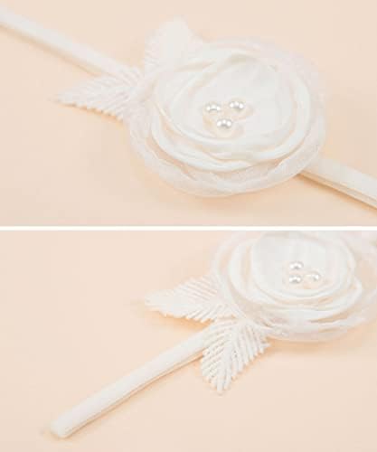 Bethynas Bebek Kız Sevimli Yay-Düğüm Bandı Yumuşak Dantel Çiçek Hairbands Yenidoğan Bebek Tulumları Çocuk saç aksesuarları