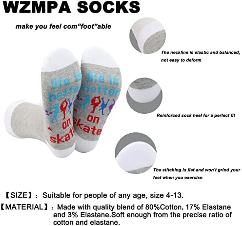 WZMPA Buz Paten Yenilik Çorap Paten Sevgilisi Hediye Hayat Daha İyidir Paten Çorap Artistik Patinaj Mal Kadınlar