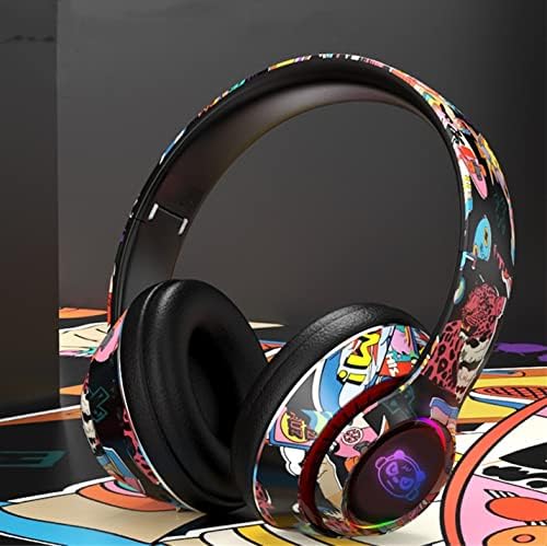 Kablosuz Kulaklıklar Bluetooth Kulaklıklar, Çocuklar Gençler Yetişkinler için Serin Graffiti Led aydınlatmalı oyun