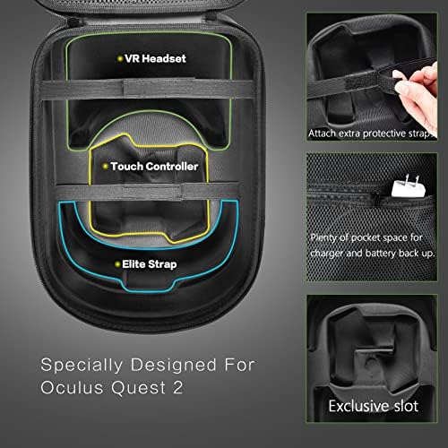 Kalp monitörü Durumda + 6 in 1 Paket ile Uyumlu Oculus Quest 2 Kılıf Aksesuarları