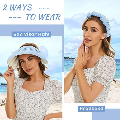 Zando UPF 50 + Geniş kenarlı güneş şapkası Bayan güneşlik şapka Yaz plaj şapkaları Kadınlar için Katlanabilir 2 in
