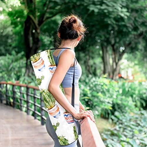 Suluboya Kaktüs Saksı Bitkileri Yoga Mat Çanta Tam Zip Yoga Taşıma Çantası Kadın Erkek, egzersiz yoga matı Taşıyıcı