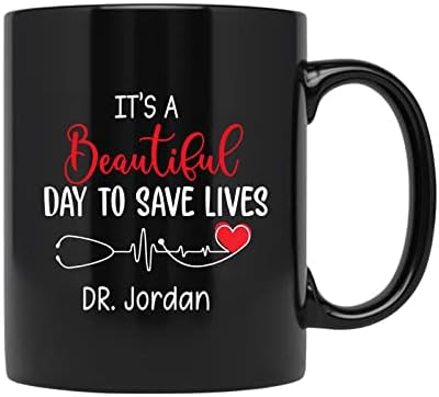 Adı ile Özelleştirilmiş Doktor Kahve Kupaları, Özel Hayat Kurtarmak için Güzel Bir Gün Seramik Bardak, Tıp Öğrencisi