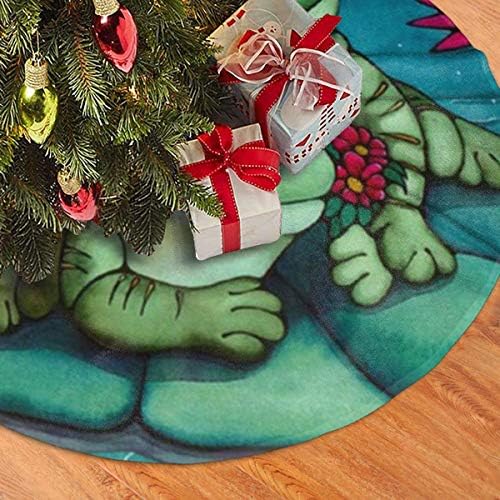 LVeShop Dekor Yardımcı Kurbağa Noel Ağacı Etek Lüks Yuvarlak Kapalı dış mekan matı Rustik Noel Ağacı Tatil Süslemeleri（30/36/48