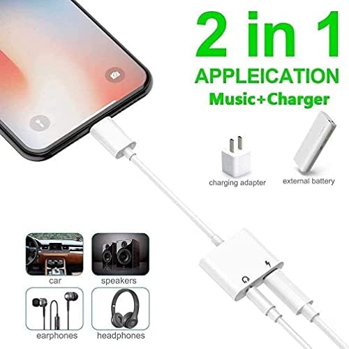 Yıldırım 3.5 mm Kulaklık Jakı Adaptörü iPhone, Apple MFi Sertifikalı iPhone Kulaklık Adaptörü Dongle Aux Ses Şarj