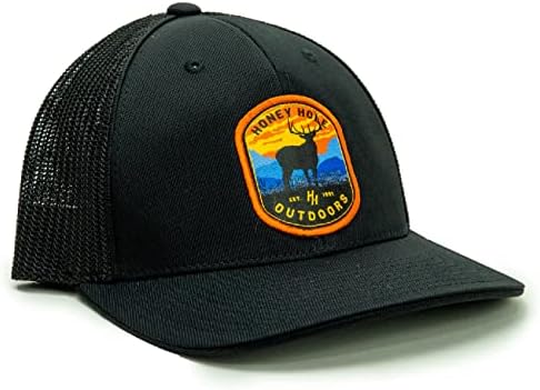 Bal Delik Açık Havada Geyik Avcılık Snapback Örgü Şapka-Erkek Açık Geyik Avcısı Kamyon Şoförü beyzbol şapkası Siyah