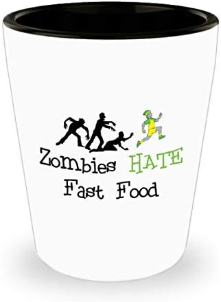 Zombie Shot Glass-Zombiler Fast Food'dan Nefret Ediyor-Sıcak-Soğuk Zombi Sevgilisi için en iyi hediye