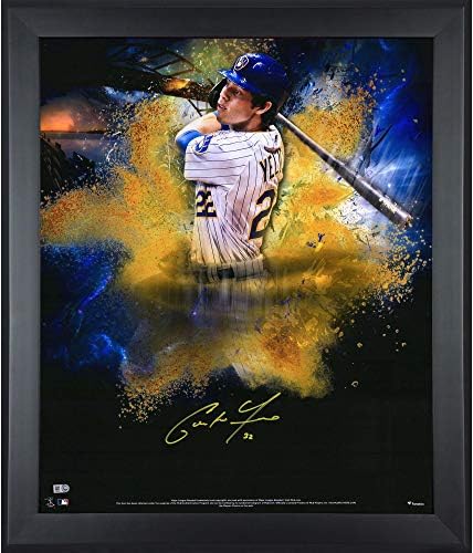 Christian Yelich Milwaukee Brewers, Odak Fotoğrafta 20 x 24 İmzalı-İmzalı MLB Fotoğrafları