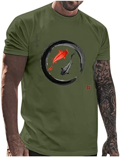 ZDFER Balık Baskı erkek t-shirtleri, erkek Yaz Rahat Günlük Üstleri Kısa Kollu Crewneck Tees Casual Serin Atletik