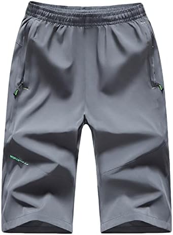 Erkek Kırpma Sweatpants Moda Düz Renk Elastik Bel Hızlı Kuru Jogger Şort Plaj Rahat Spor kısa pantolon
