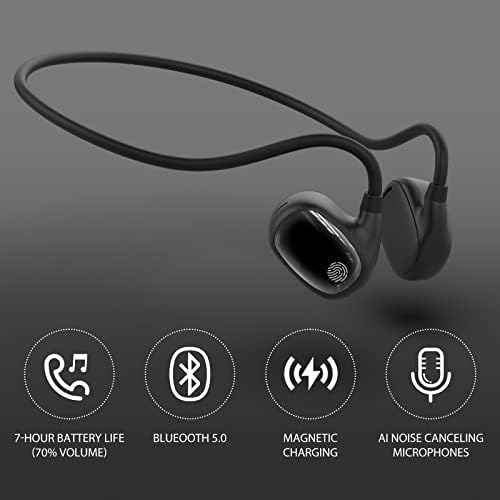 Kemik İletimli Kulaklıklar, Açık Kulak İçi Kulaklıklar, Hi-Fi Stereo Ses Gürültü Önleyici Mikrofonlu Koşu için Bluetooth