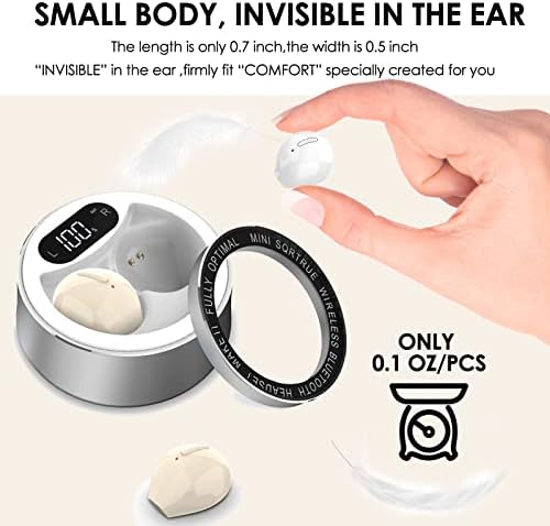 Xmenha En Küçük Görünmez Kulaklıklar Kablosuz Bluetooth Gizli Gizli Kulaklıklar Çalışmak için Uyku için Küçük Küçük
