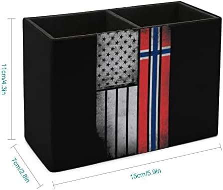 Vintage ABD Norveç Bayrağı PU deri kalemlik Bardak kalemlik Bardak masa düzenleyici Durumda Masaüstü Kırtasiye Konteyner