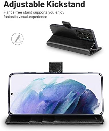 OCASE Galaxy S21 Ultra 5G Cüzdan Kılıf ile Uyumlu, Kart Tutuculu PU Deri Flip Folio Kılıf RFID Engelleme Kickstand