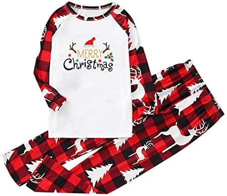 Eşleşen aile pijamaları Setleri Noel PJ Mektup Baskı Üst PJS Seti Aile Eşleştirme Pijama Seti Noel