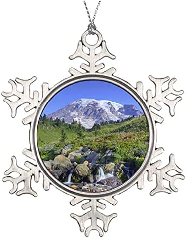 Amerika Birleşik Devletleri, Washington, Mt. Rainier NP, Mt. Rainier Süsler Kar Tanesi Metal Seramik Süsler 3.15